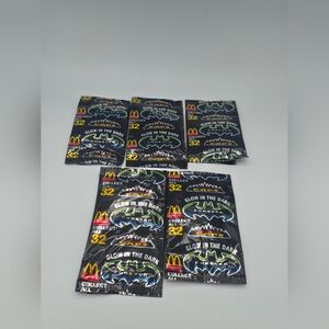 5X McDonald's Black Glow-in-the-Dark Batman Pog Packs